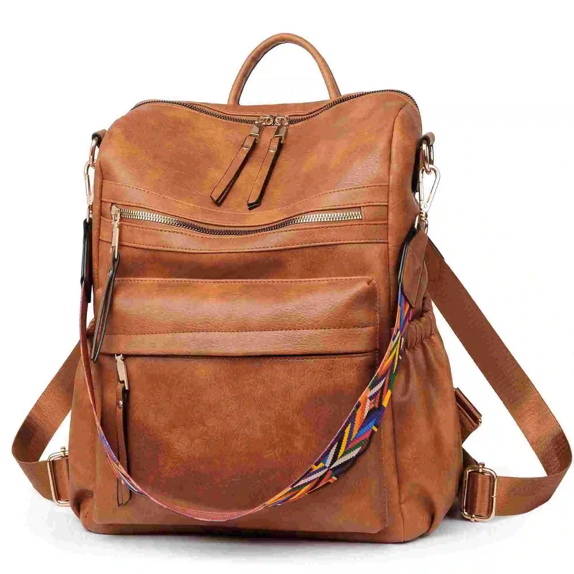 Leather Designer School Backpack
